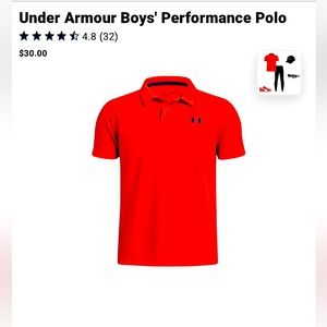 Under Armour Boys’ Performance Polo|Red|YXL|Worn 2-3 x|Very Good Condition|